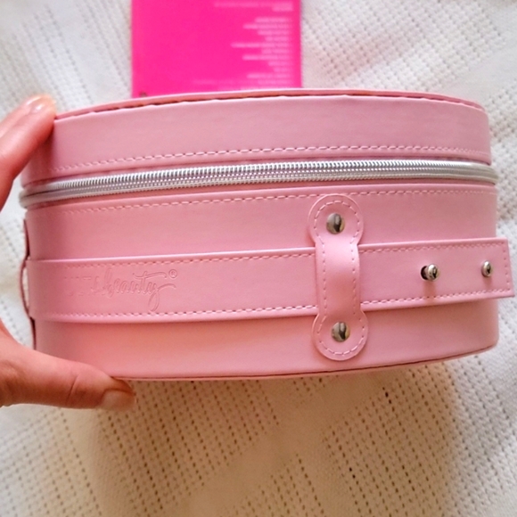 ULTA Pink Multicolored Round Bag Makeup Case Vanity Box w Retractable Handle - Picture 8 of 10